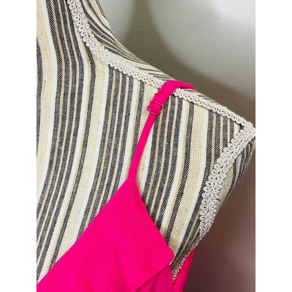 Cupcakes and Cashmere Vibrant Pink Ruffle Wrap Dress Women Small Barbiecore NWT - Picture 7 of 12